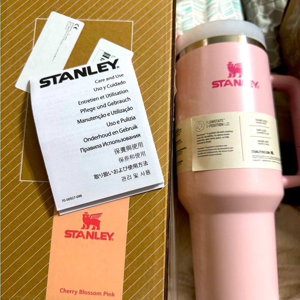 NWT-Stanley cup brand new with tags. This color is called 
A cherry blossom pink